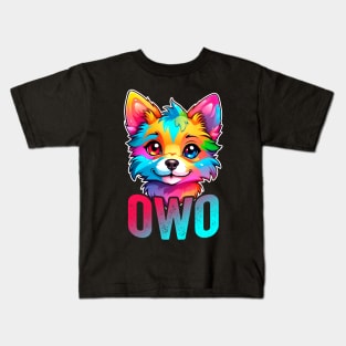 Furry Fandom OwO Cute Fursona Anthro Art Kids T-Shirt